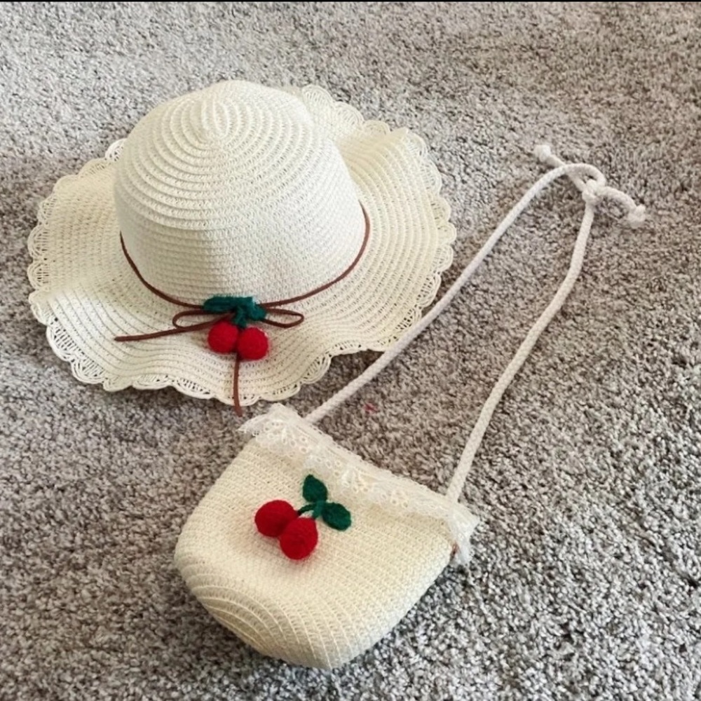 Baby Girl Hat and Bag Set-Ivory